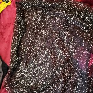 Black with gold sparkle sheer shirt